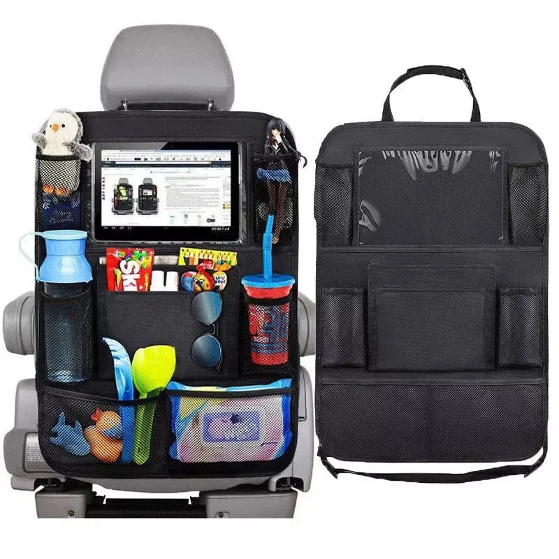 Car Back Seat Organizer with Touch Screen Tablet Holder Automatic Storage Pocket Protector for Travel - Image 7