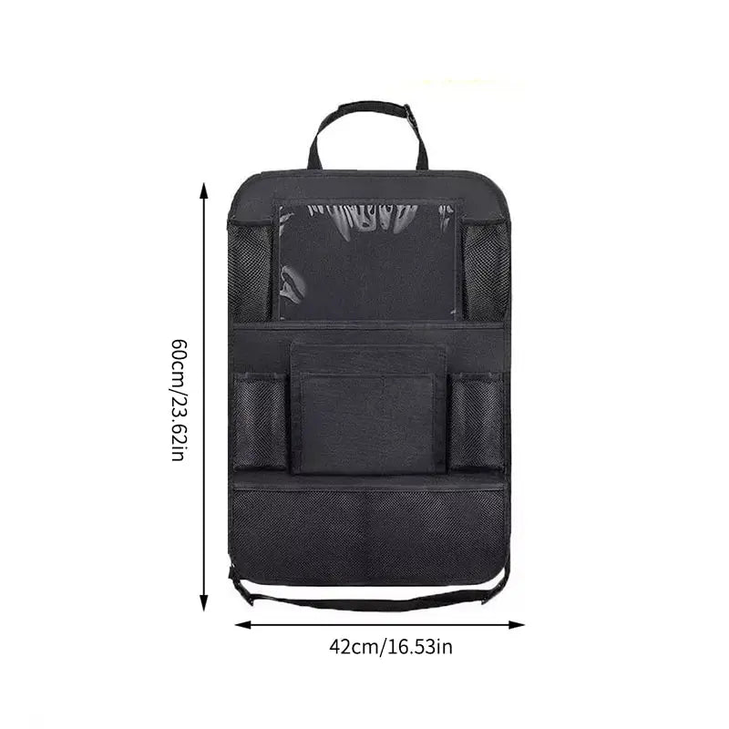 Car Back Seat Organizer with Touch Screen Tablet Holder Automatic Storage Pocket Protector for Travel - Image 8